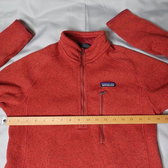 Patagonia Better Sweater Pullover Mens Small Orange 1/4 Zip Fleece Jacket - Picture 11 of 16